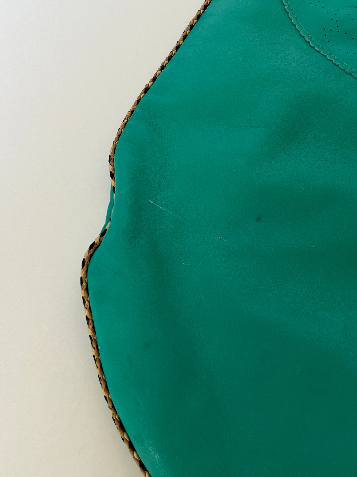 Aqua Leather Bag with Gems