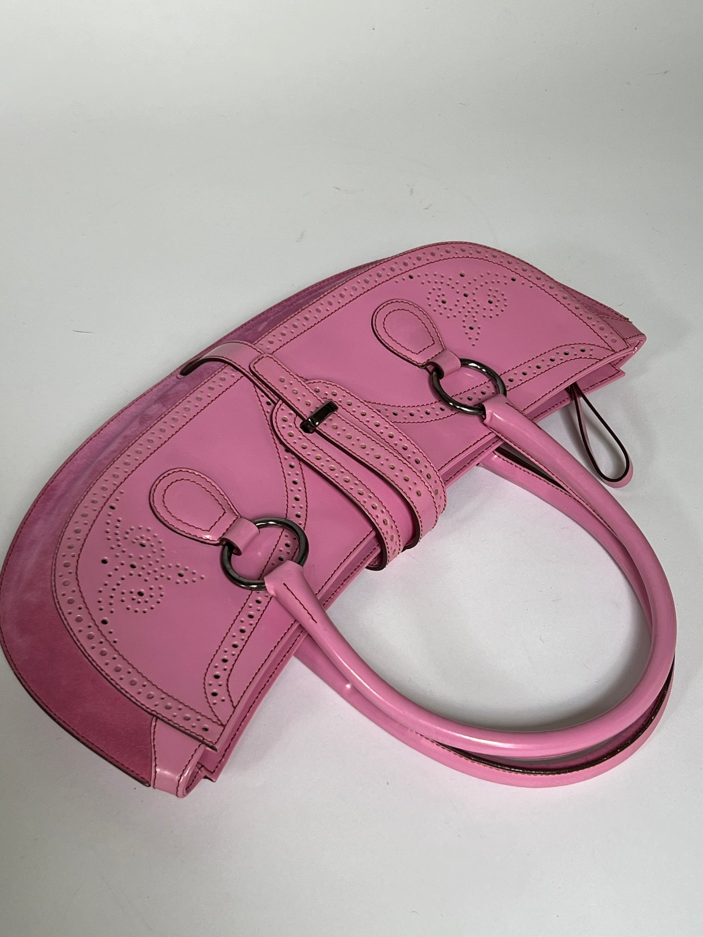 Y2K Pink Leather and Suede Bag