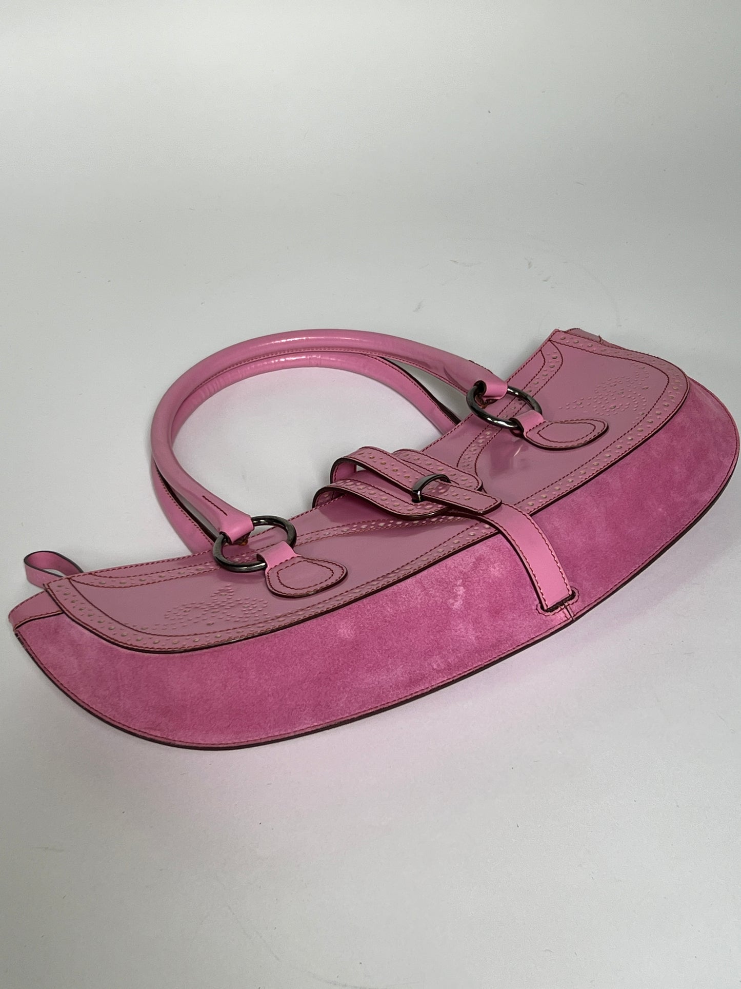 Y2K Pink Leather and Suede Bag