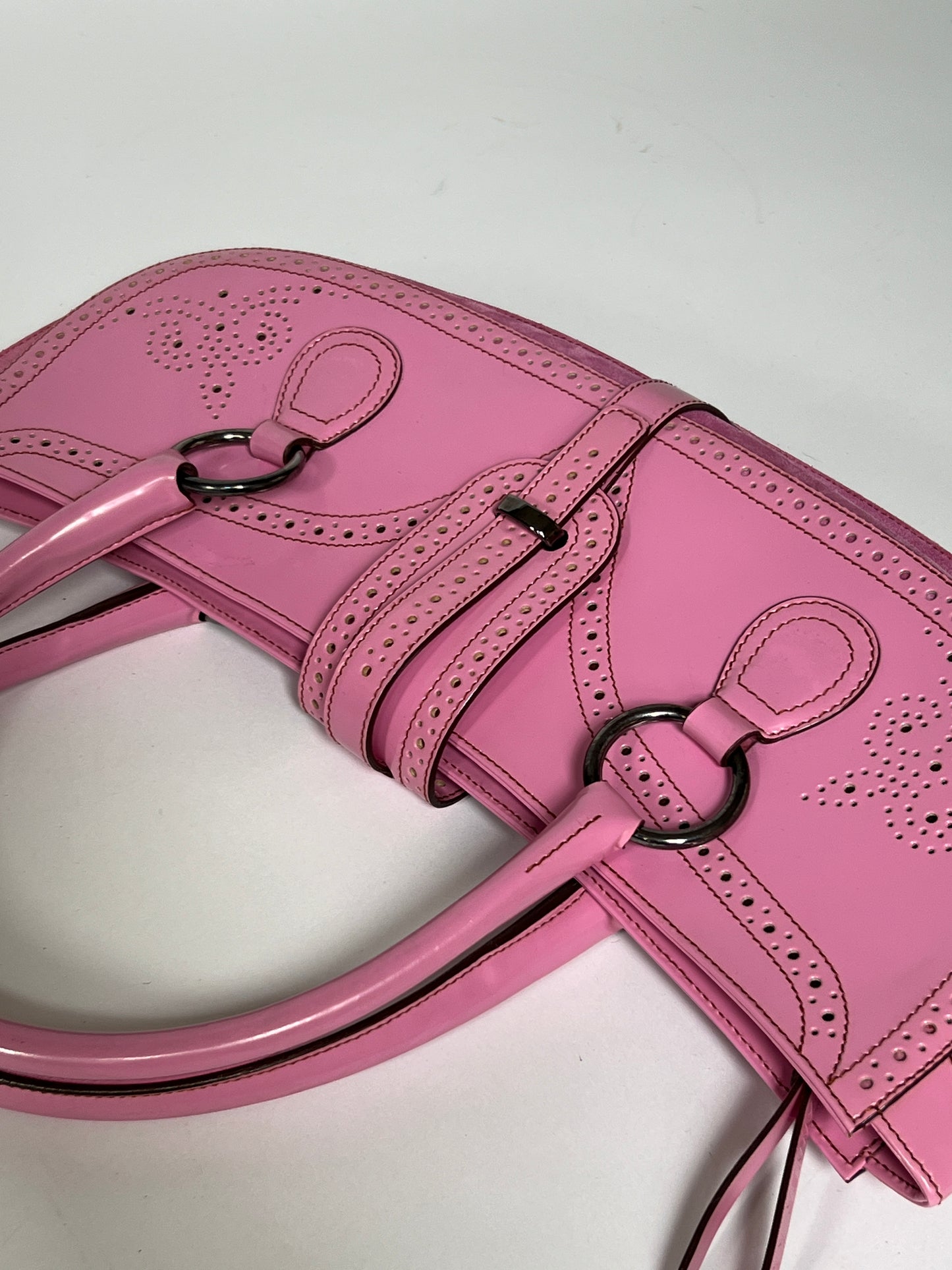 Y2K Pink Leather and Suede Bag