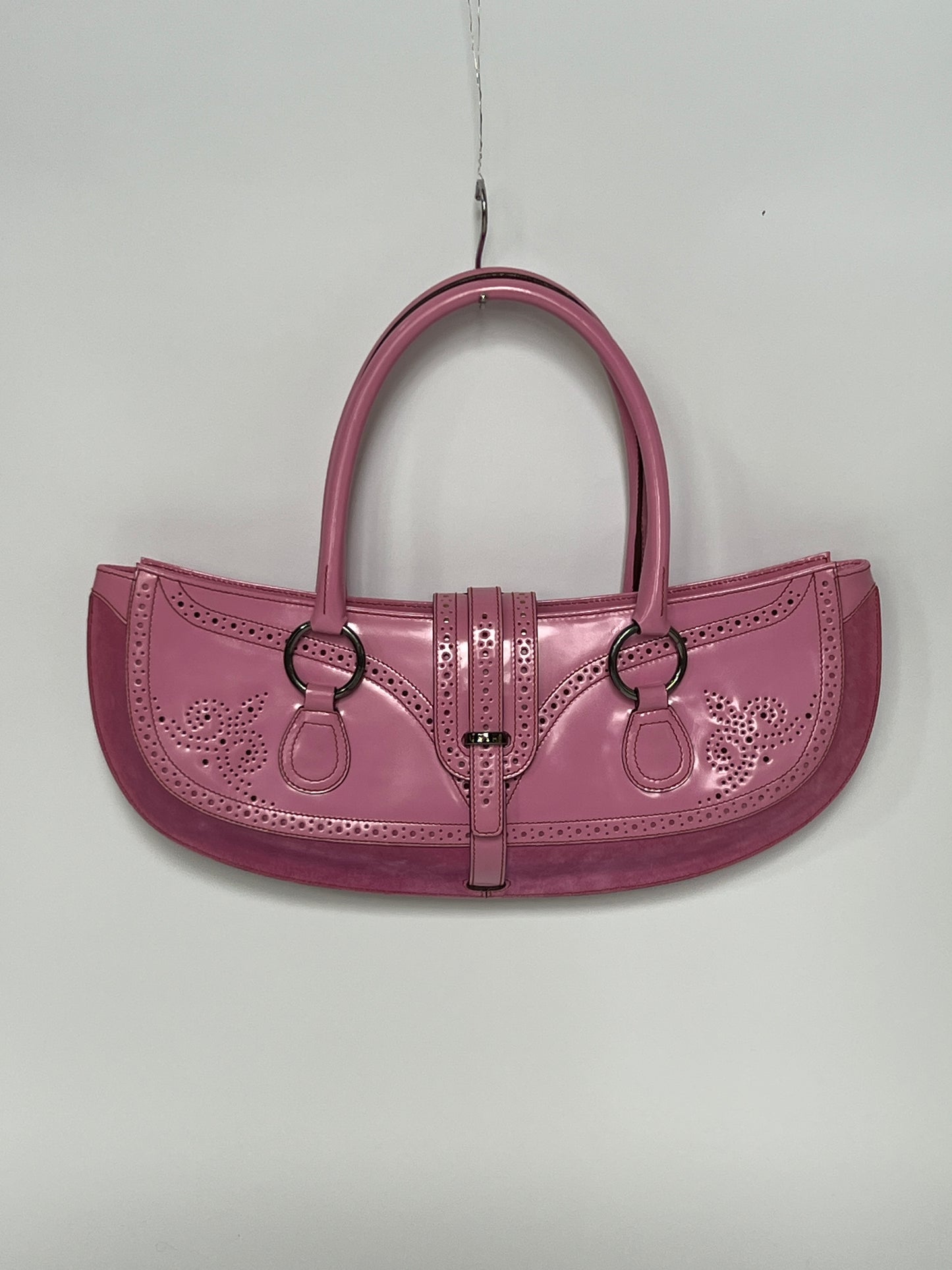 Y2K Pink Leather and Suede Bag