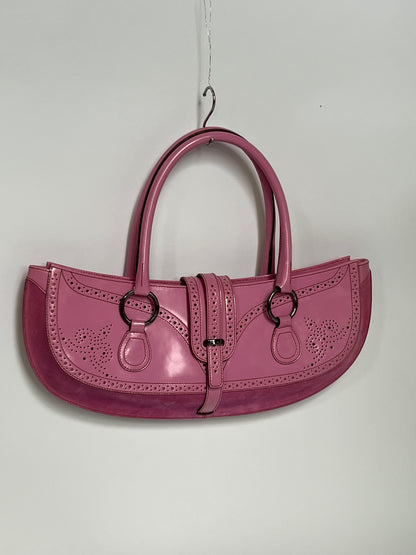 Y2K Pink Leather and Suede Bag