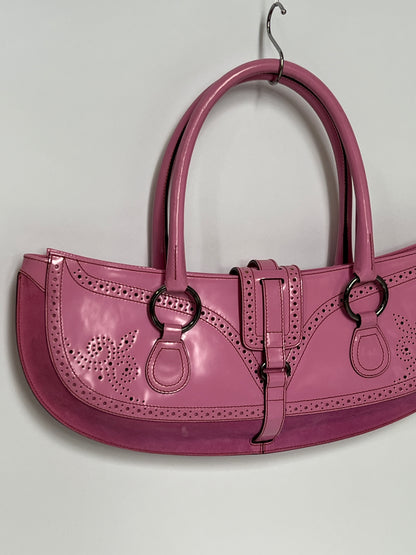 Y2K Pink Leather and Suede Bag