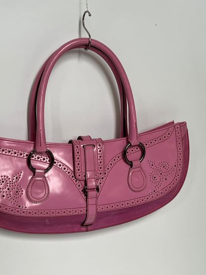 Y2K Pink Leather and Suede Bag
