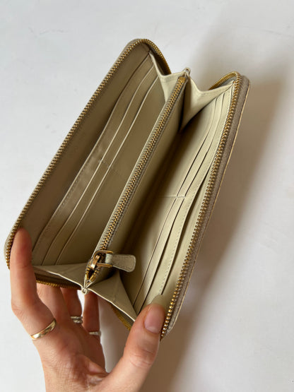 Miu Miu Croc-Embossed Leather Zip Wallet