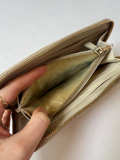 Miu Miu Croc-Embossed Leather Zip Wallet