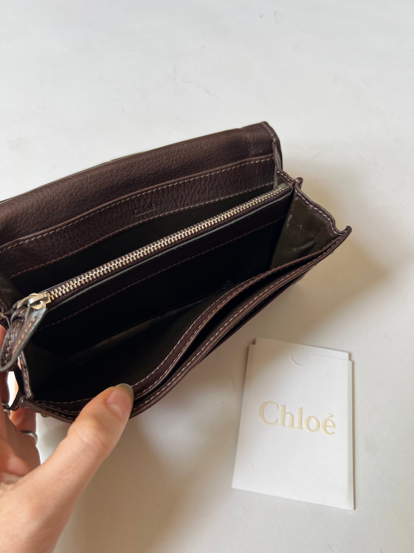 Chloé Paddington Choc Brown Leather Wallet with Padlock