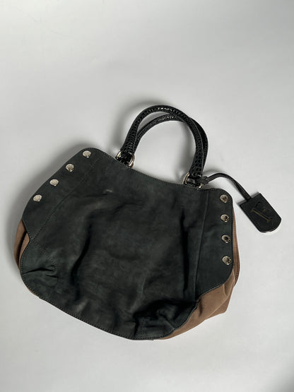 Furla Suede Leather Studded Bag