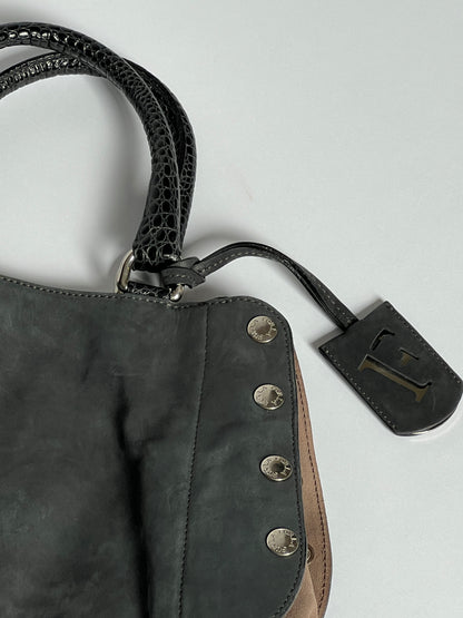 Furla Suede Leather Studded Bag