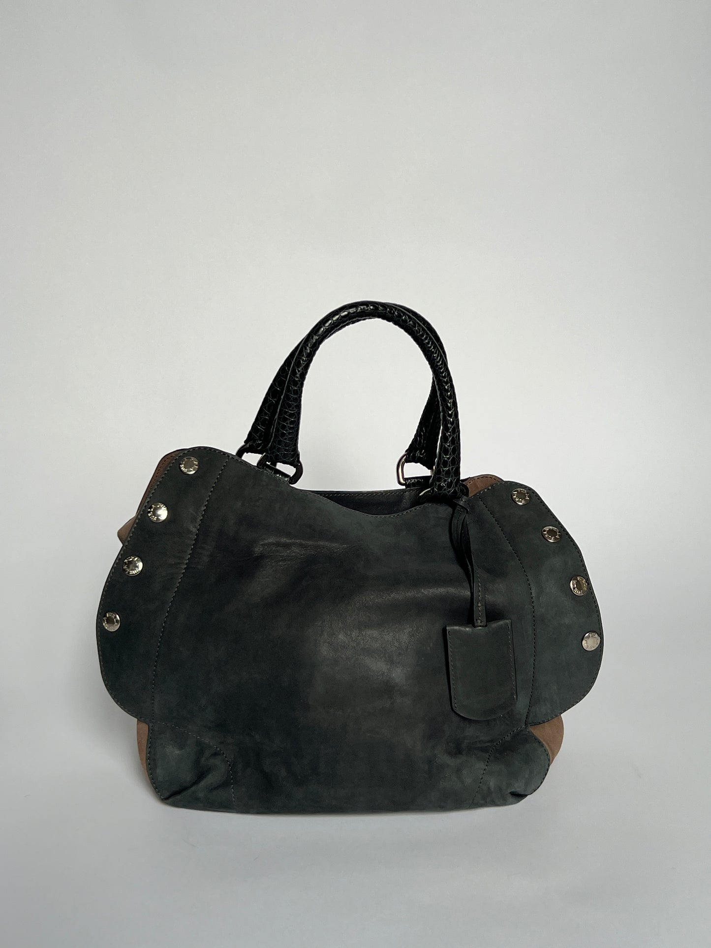 Furla Suede Leather Studded Bag