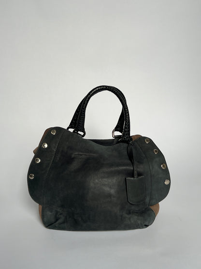 Furla Suede Leather Studded Bag
