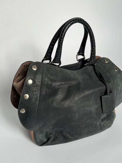 Furla Suede Leather Studded Bag