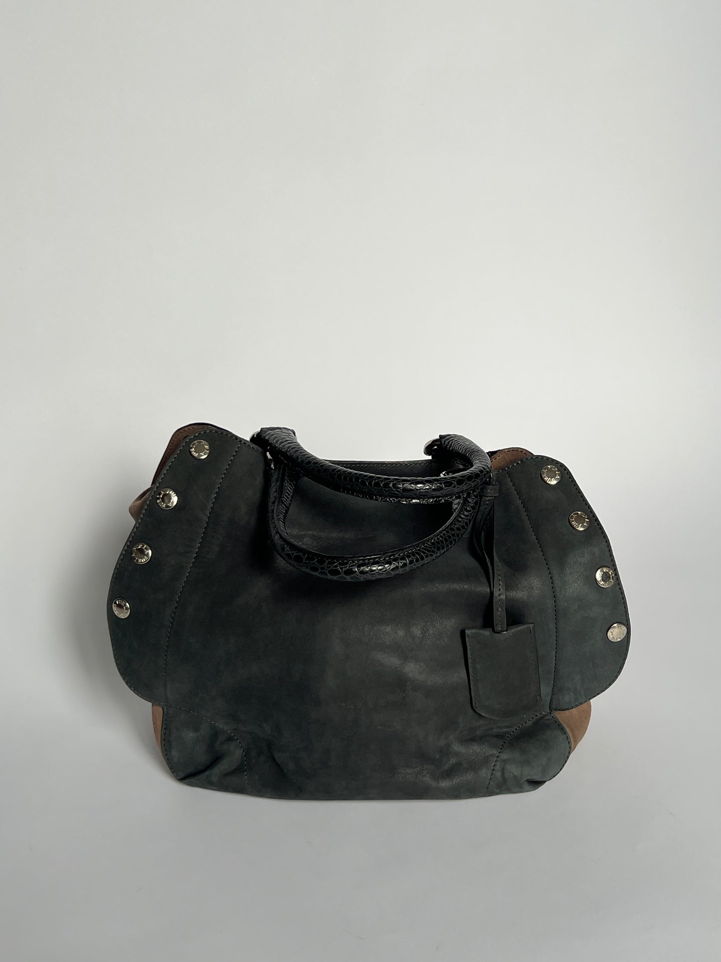 Furla Suede Leather Studded Bag