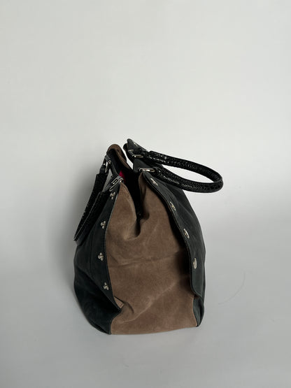 Furla Suede Leather Studded Bag
