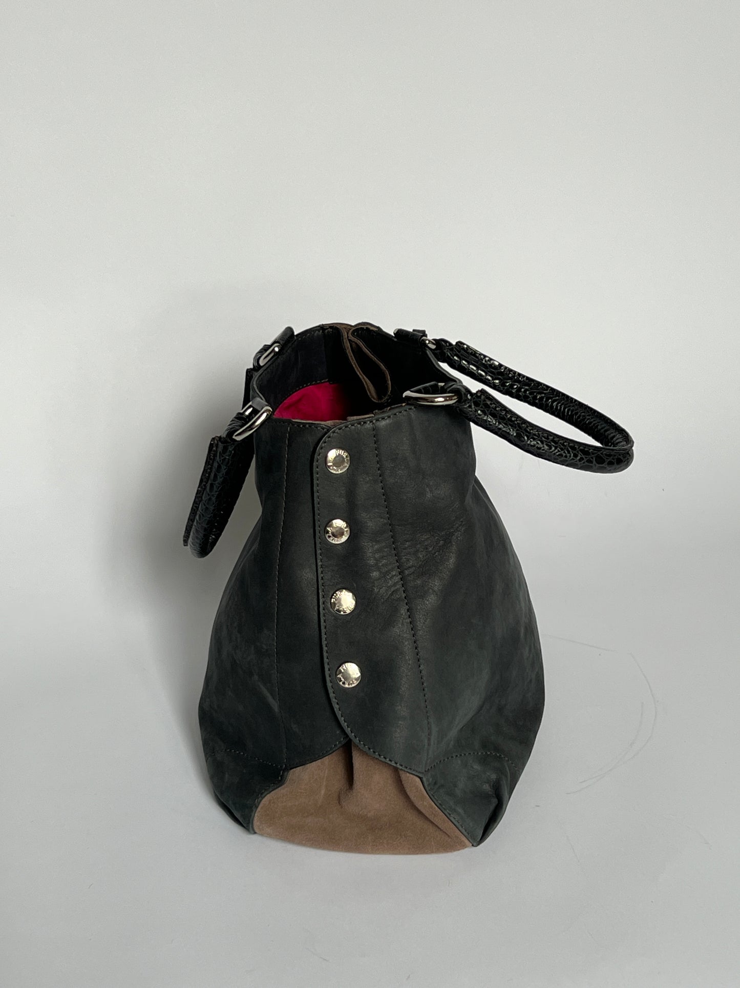 Furla Suede Leather Studded Bag