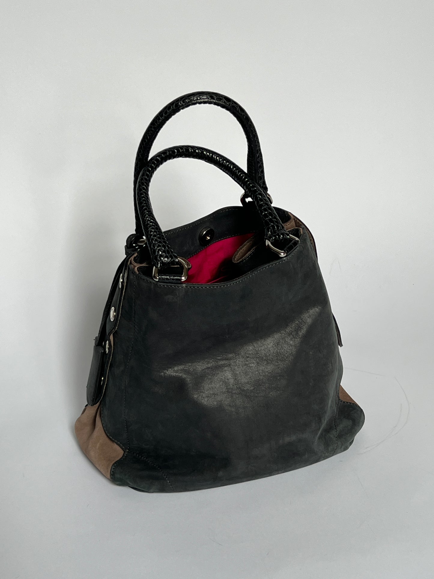 Furla Suede Leather Studded Bag