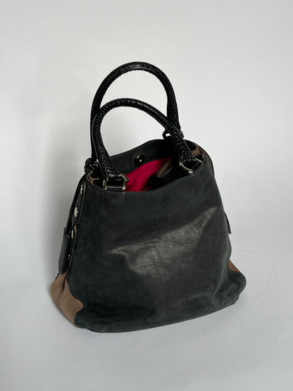 Furla Suede Leather Studded Bag