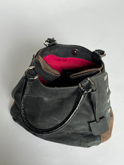 Furla Suede Leather Studded Bag