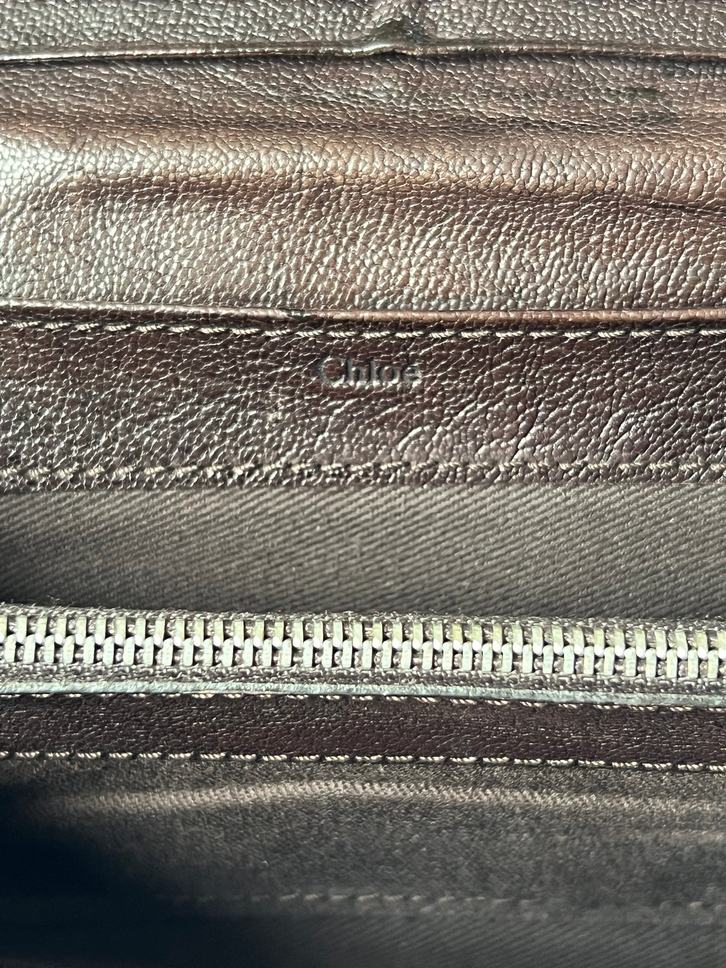 Chloe Horse Charm Leather Wallet — Brown