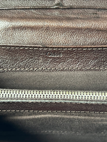 Chloe Horse Charm Leather Wallet — Brown