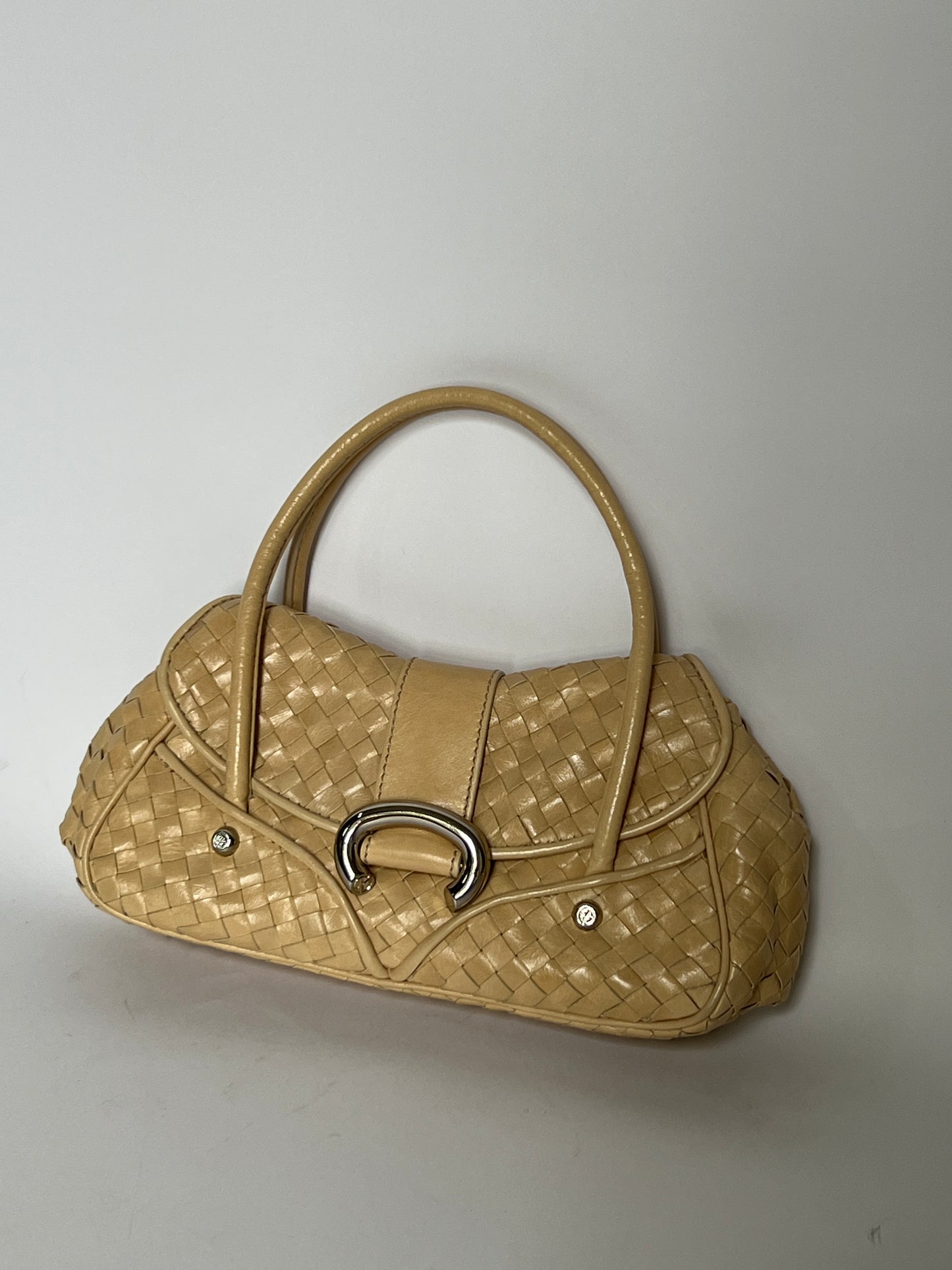 Francesco Biasia Woven Leather Top Handle Bag