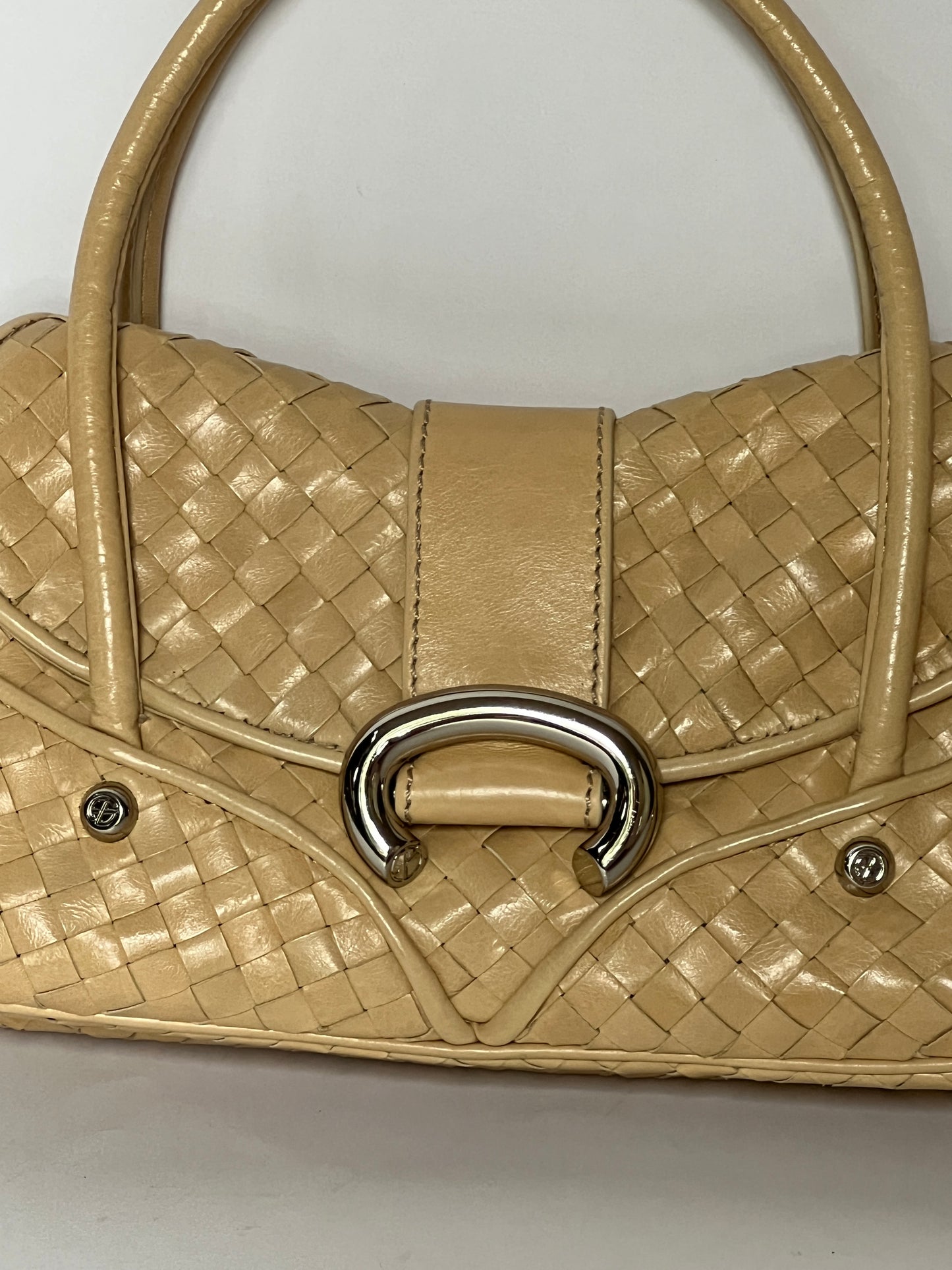 Francesco Biasia Woven Leather Top Handle Bag