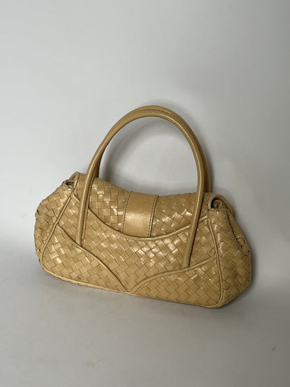 Francesco Biasia Woven Leather Top Handle Bag