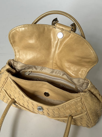 Francesco Biasia Woven Leather Top Handle Bag