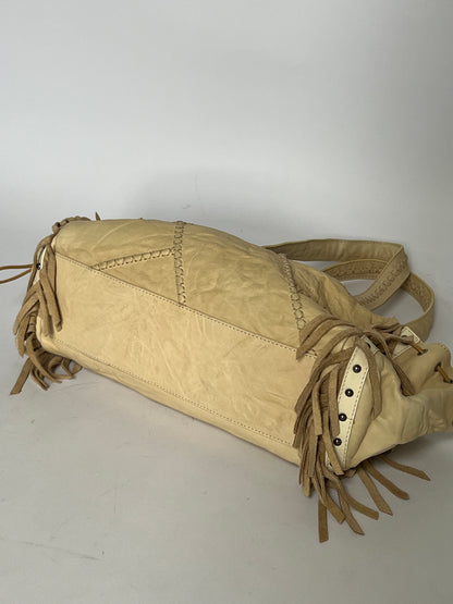 Italian Leather Fringe Shoulder Bag