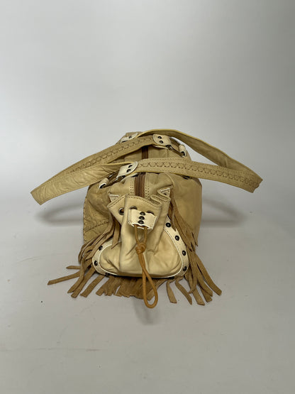 Italian Leather Fringe Shoulder Bag