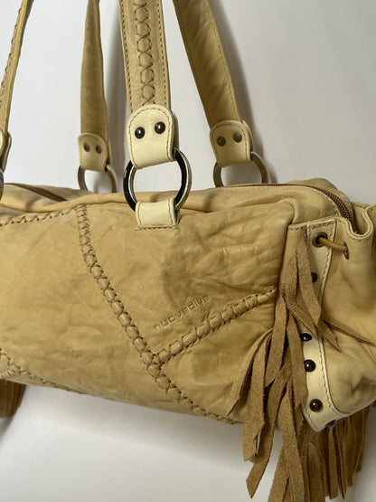 Italian Leather Fringe Shoulder Bag