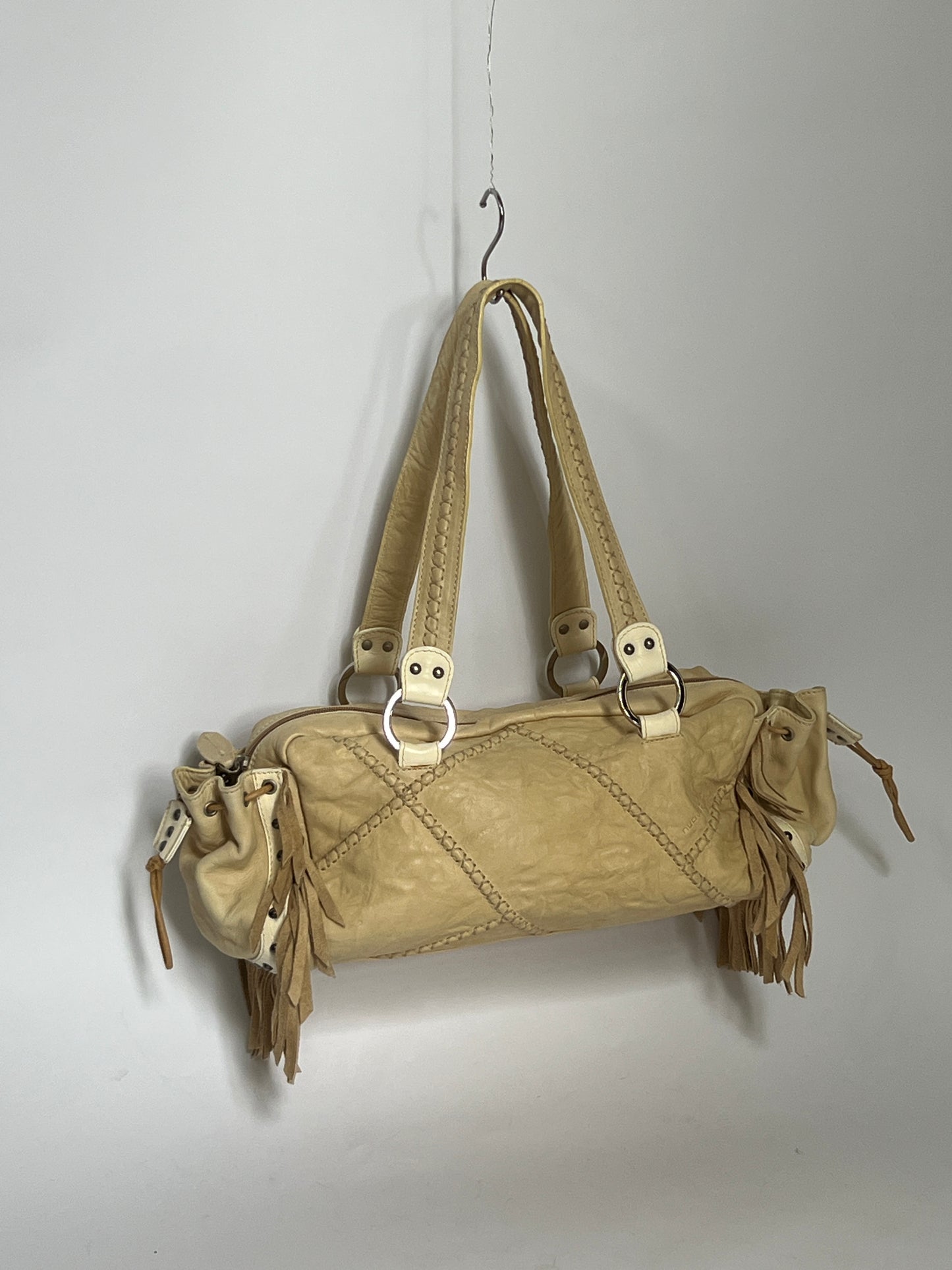 Italian Leather Fringe Shoulder Bag