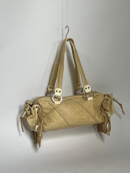 Italian Leather Fringe Shoulder Bag