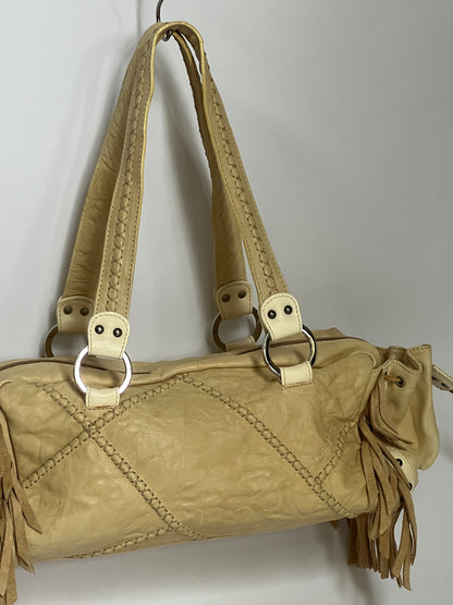 Italian Leather Fringe Shoulder Bag