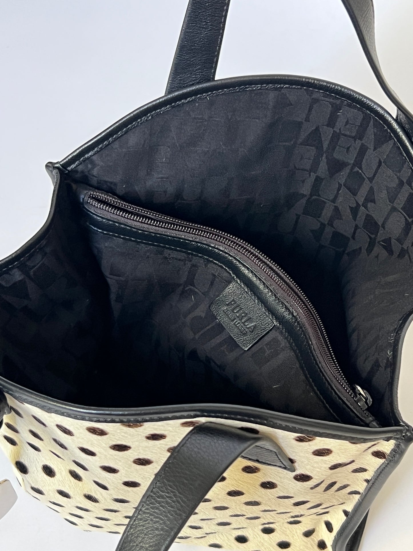Furla Pony Hair Polka Dot Tote