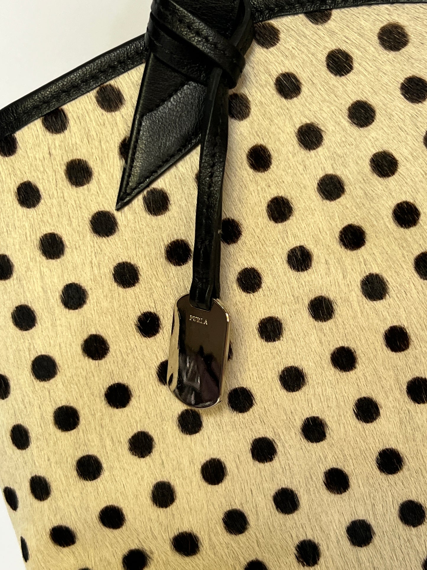 Furla Pony Hair Polka Dot Tote