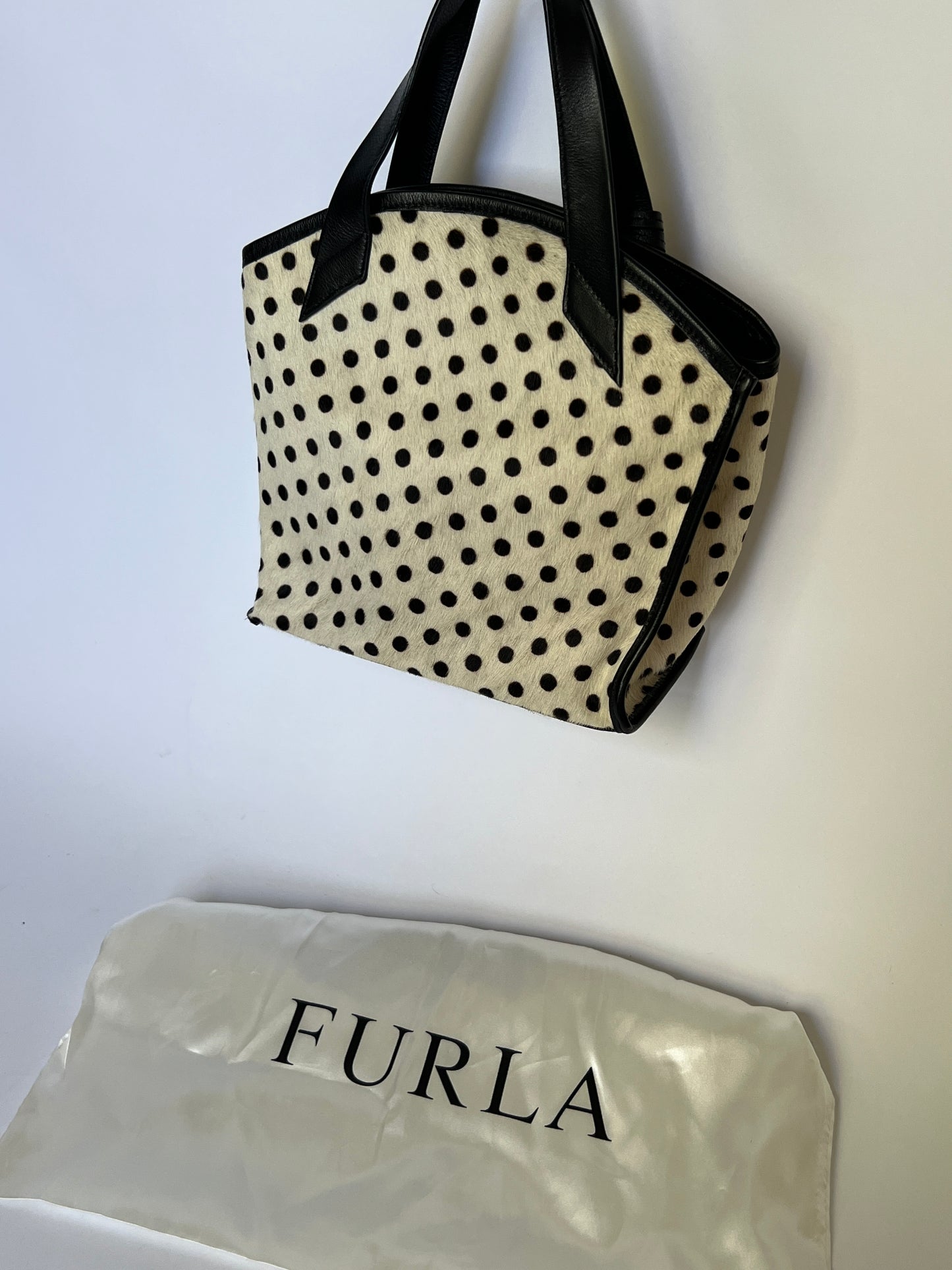 Furla Pony Hair Polka Dot Tote