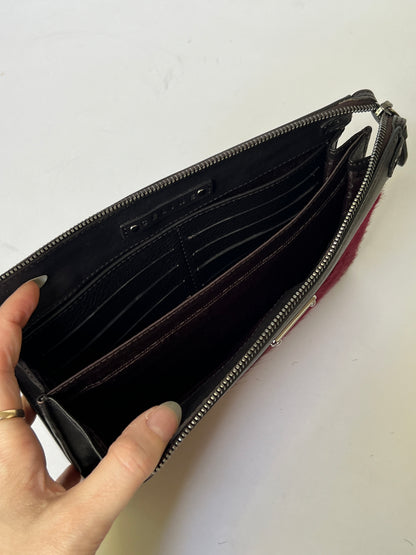Céline Oxblood Pony Hair Clutch + Wallet