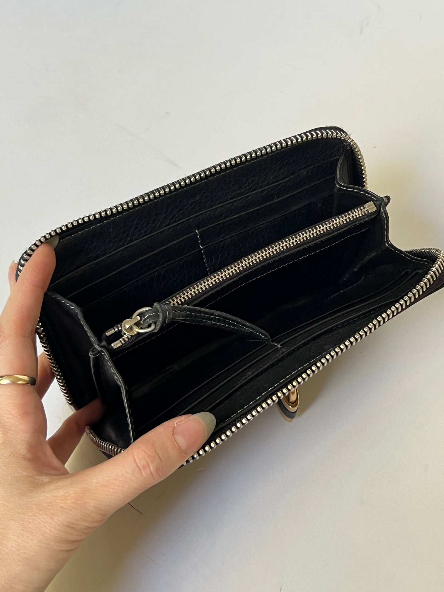 Chloé Paddington Black Leather Wallet with Padlock