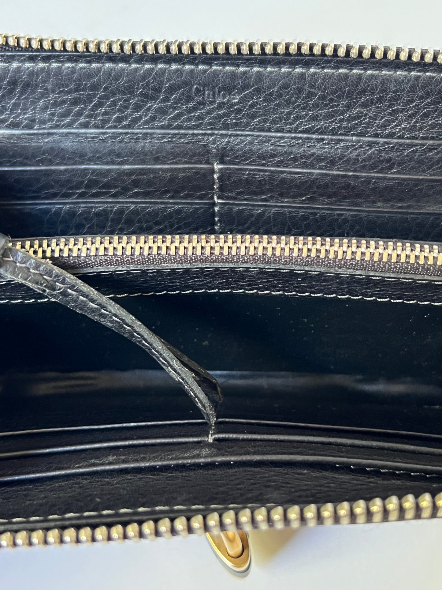 Chloé Paddington Black Leather Wallet with Padlock