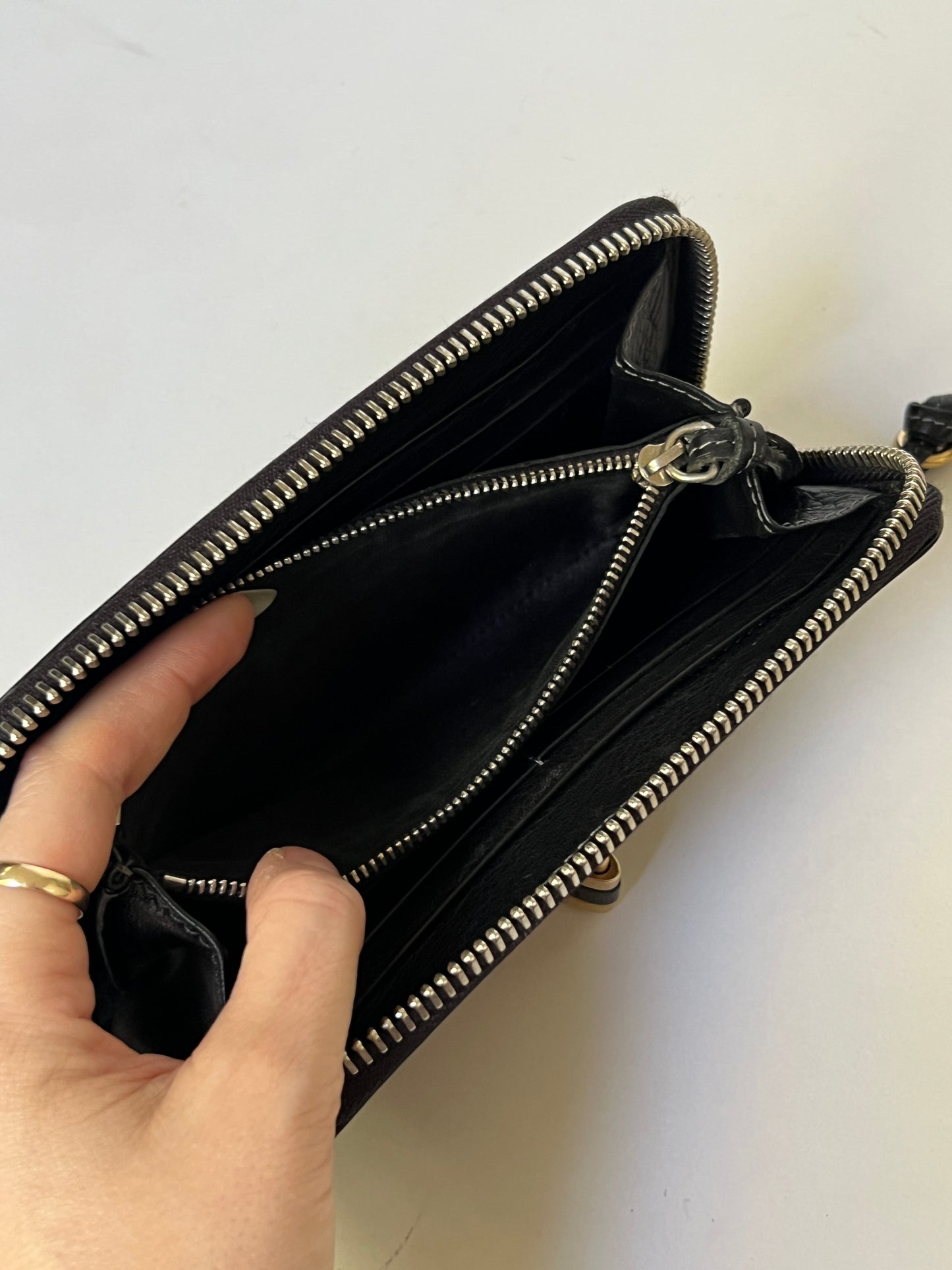 Chloé Paddington Black Leather Wallet with Padlock