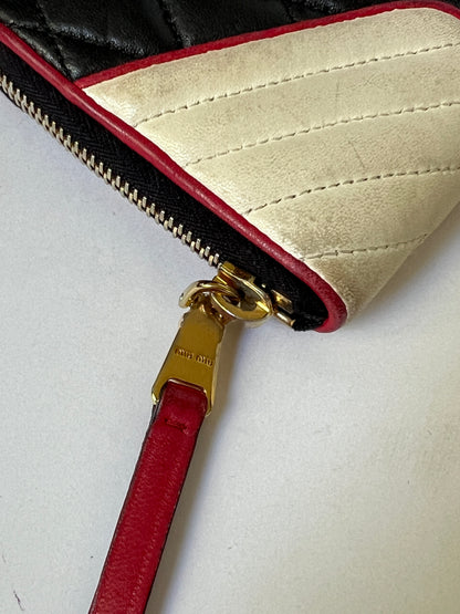 Miu Miu Tricolour Quilted Leather Zip Wallet