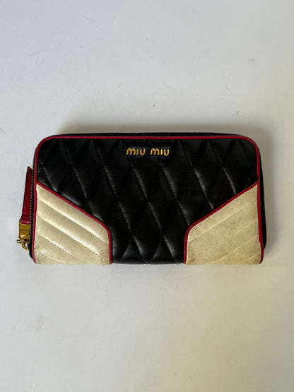 Miu Miu Tricolour Quilted Leather Zip Wallet