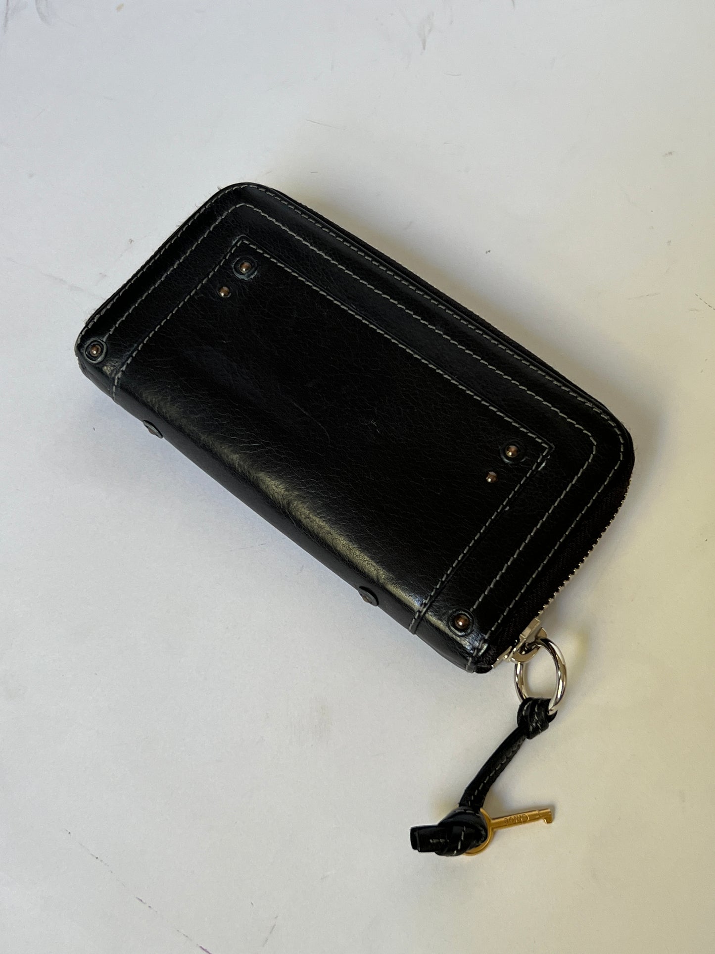 Chloé Paddington Black Leather Wallet with Padlock