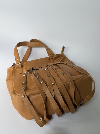 Furla Studded Fringe Leather Tote Bag