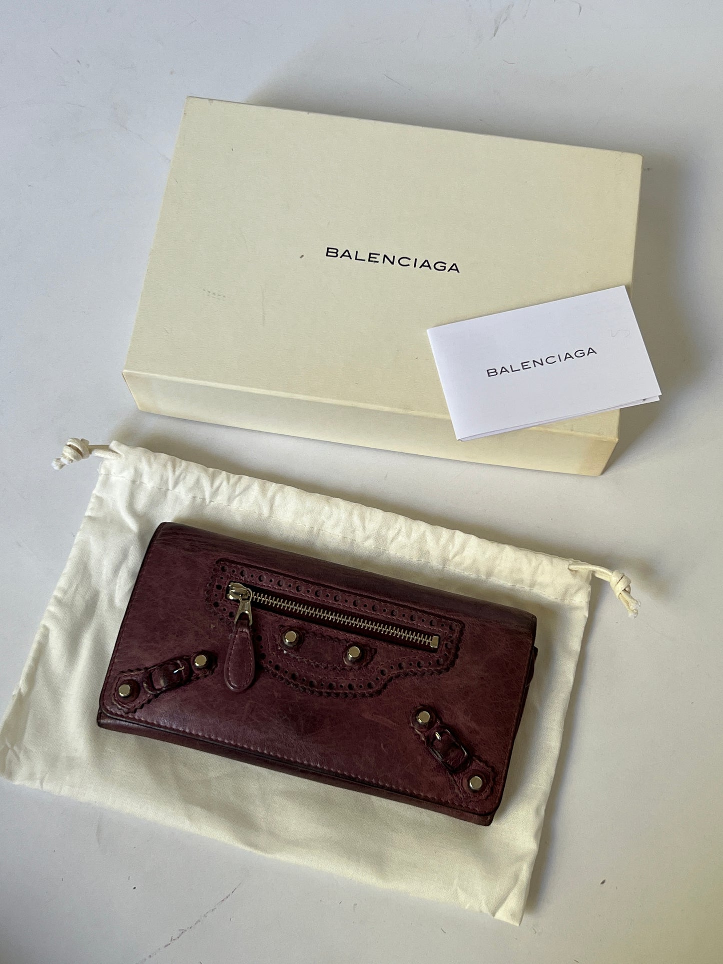Balenciaga Classic City Leather Wallet – Aubergine