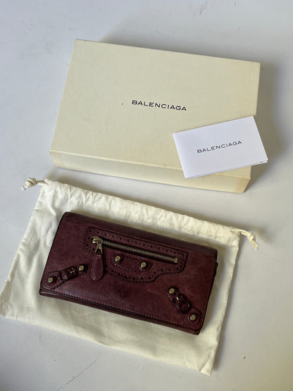 Balenciaga Classic City Leather Wallet – Aubergine