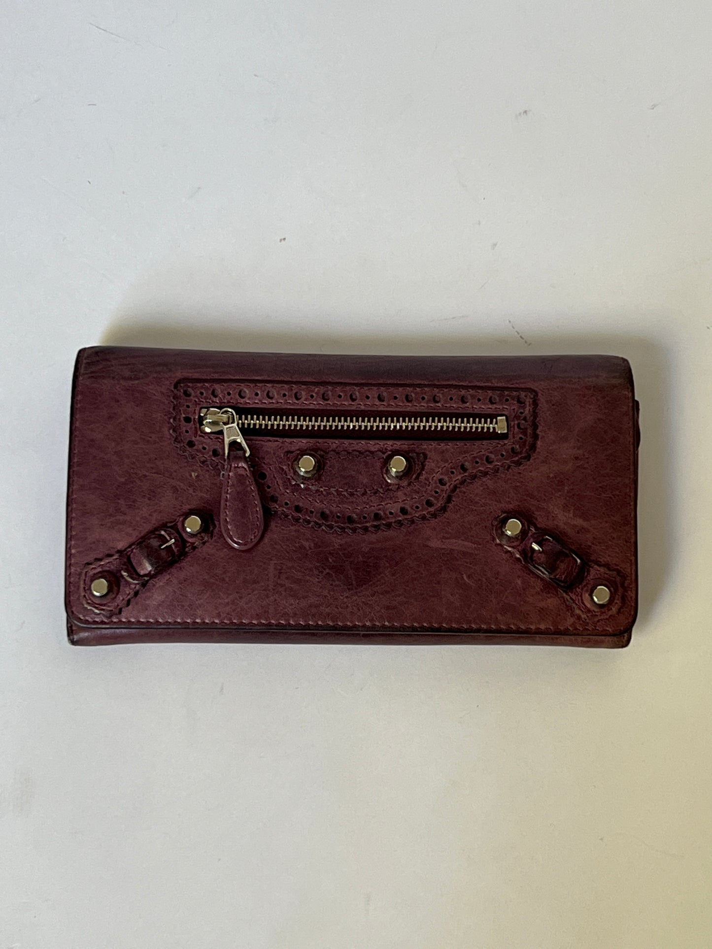 Balenciaga Classic City Leather Wallet – Aubergine