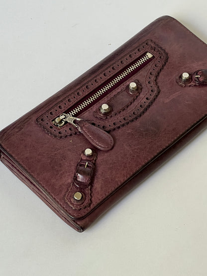 Balenciaga Classic City Leather Wallet – Aubergine