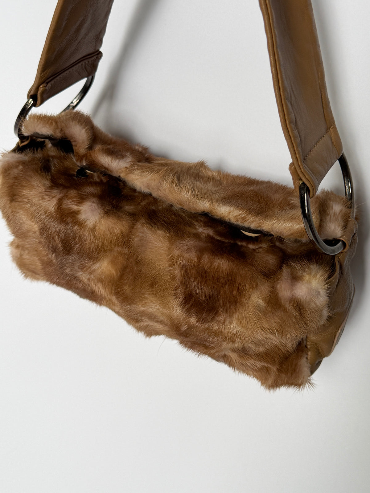 Genuine Fur & Leather Shoulder Bag